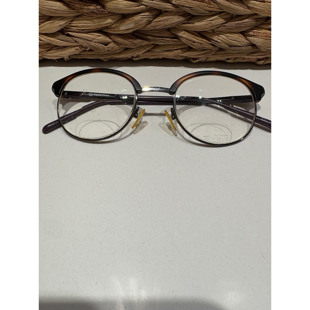 Eyecroxx Round‎ Tortoise Silver Metal Frame Glasses Spectacles Eyewear